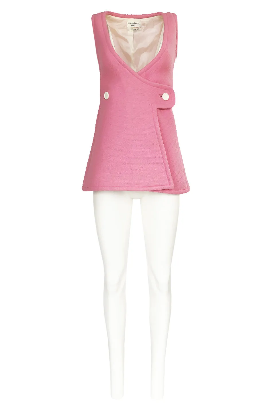 Fall 1969 Andre Courreges Haute Couture Pink Micro Mini Dress or Tunic