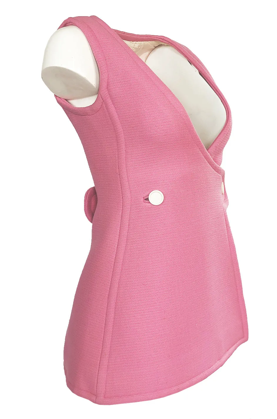 Fall 1969 Andre Courreges Haute Couture Pink Micro Mini Dress or Tunic