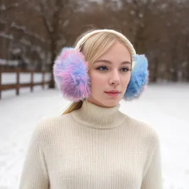 Fluffy PomPom Ear Muffs - Purples