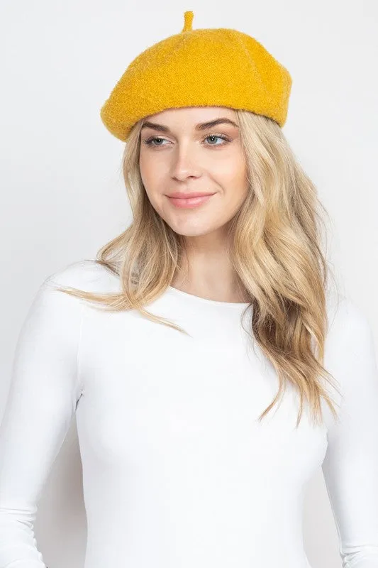 French Royalty Fleece Beige Beret Hat