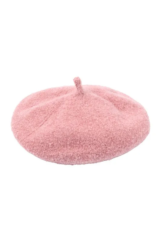 French Royalty Fleece Beige Beret Hat