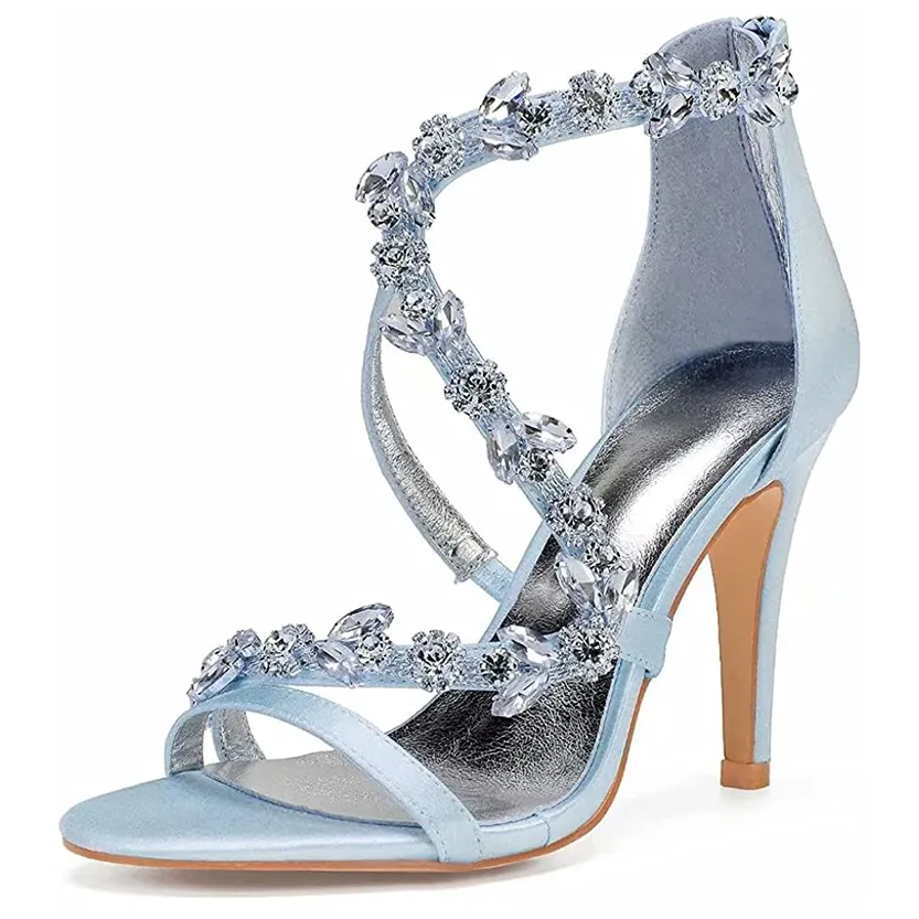 Funki Buys | Shoes | Women's Satin Crystal Bridal Prom Stilettos