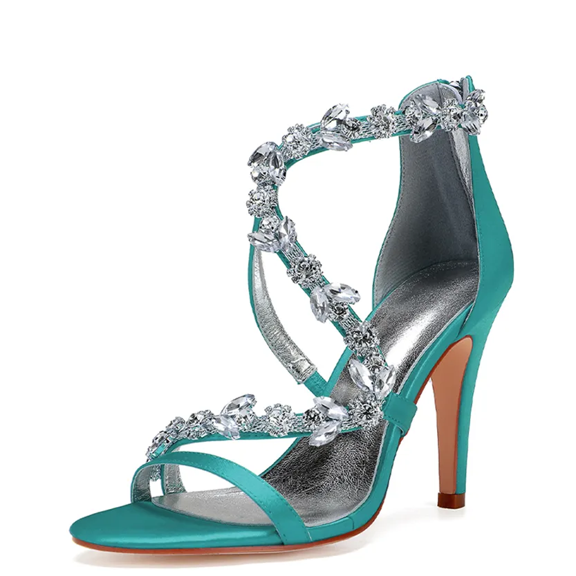 Funki Buys | Shoes | Women's Satin Crystal Bridal Prom Stilettos