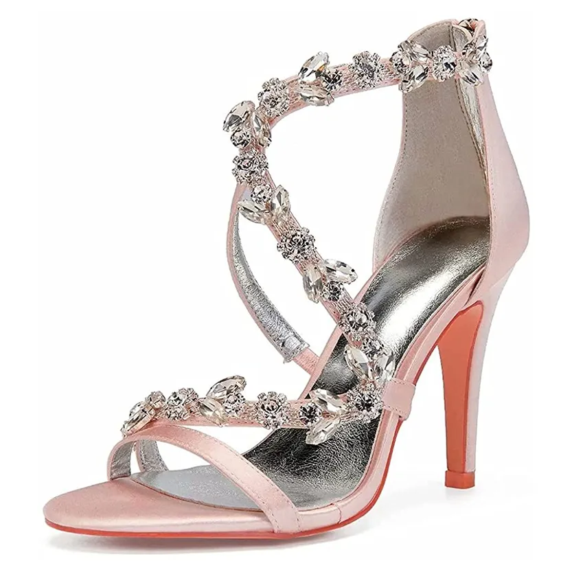 Funki Buys | Shoes | Women's Satin Crystal Bridal Prom Stilettos