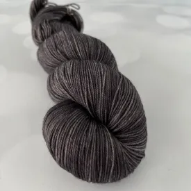 Gunpowder, Treasured Yak Toes Sock Yarn, dark charcoal gray yarn