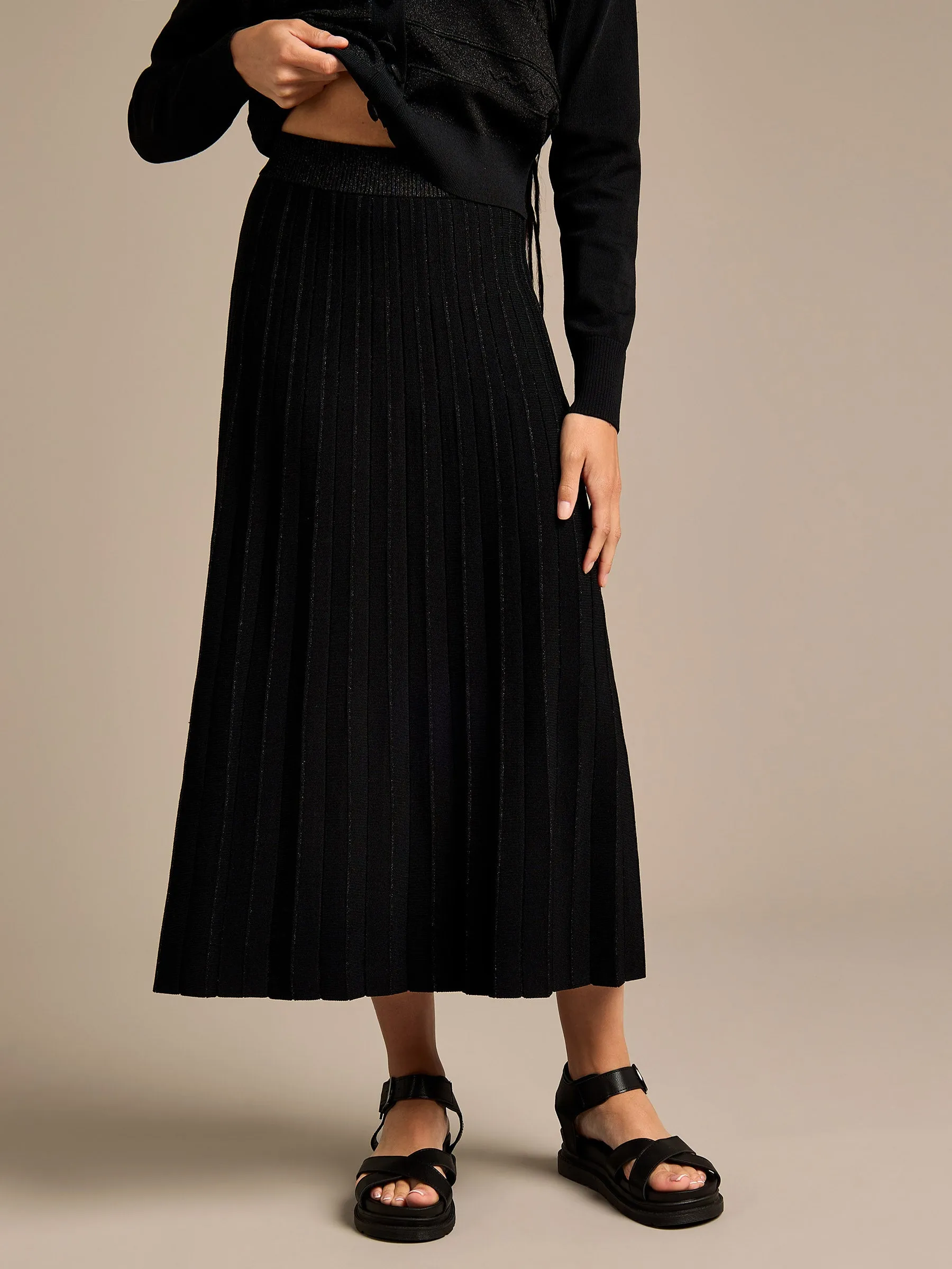 GWD Phyllis Sparkle Pleated Knitted Skirt