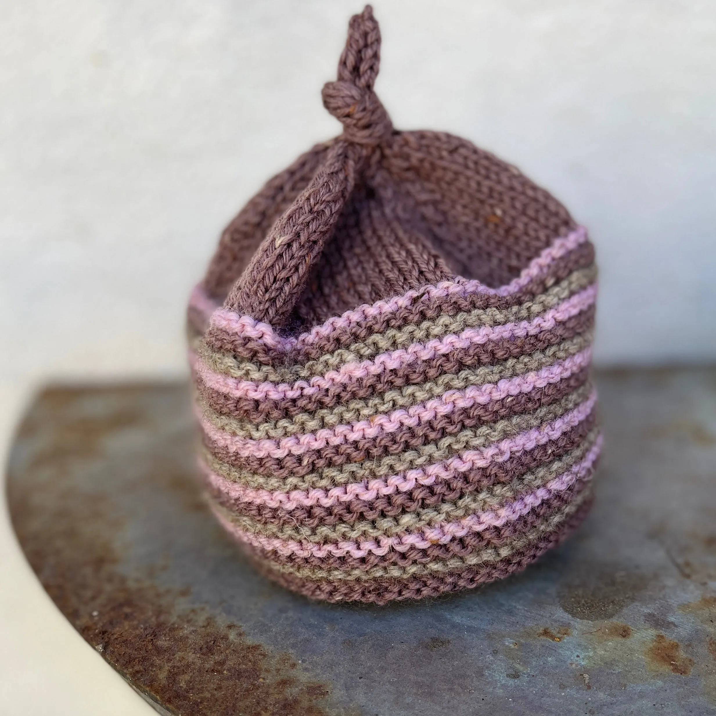 Hand knitted baby beanie | stripes