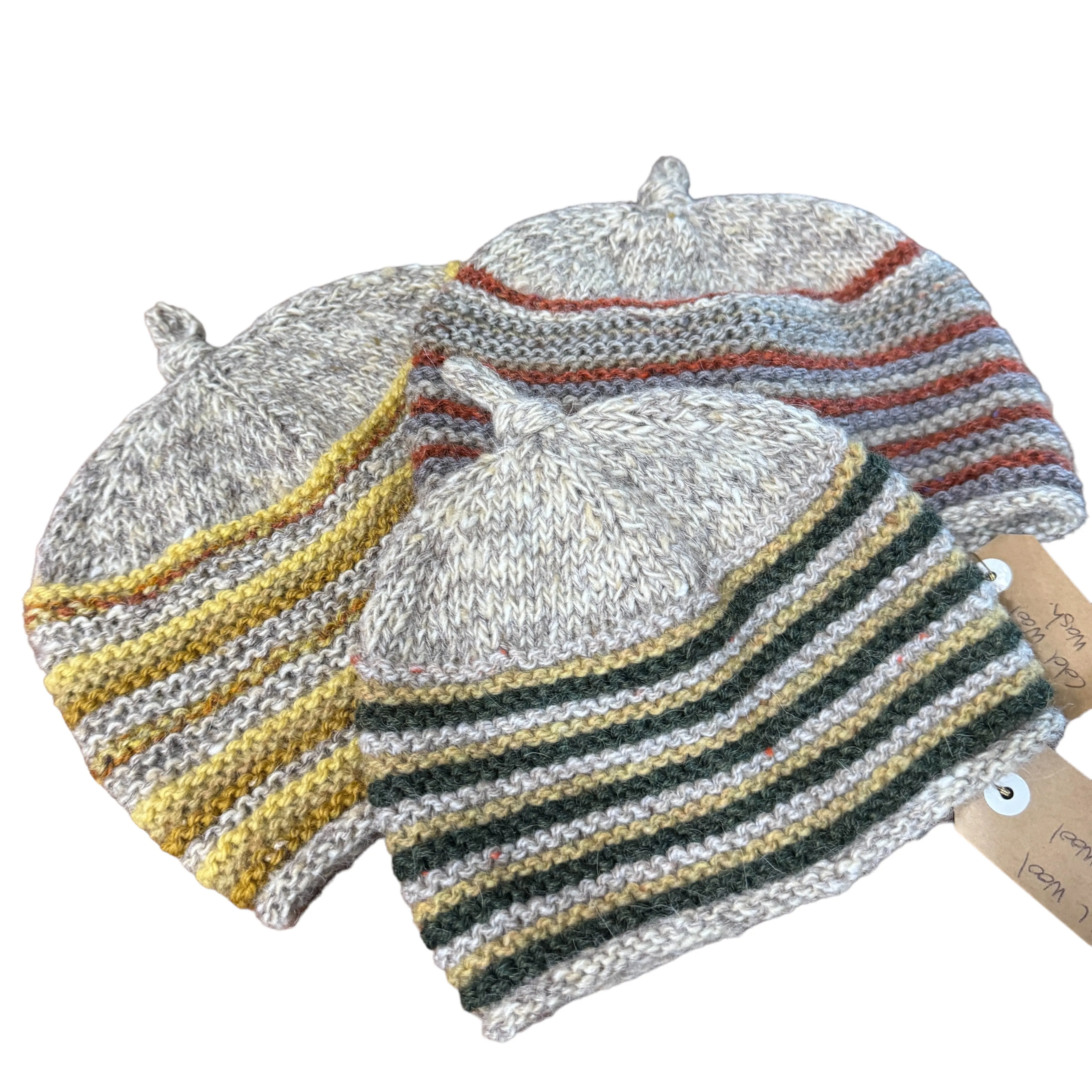 Hand knitted baby beanie | stripes