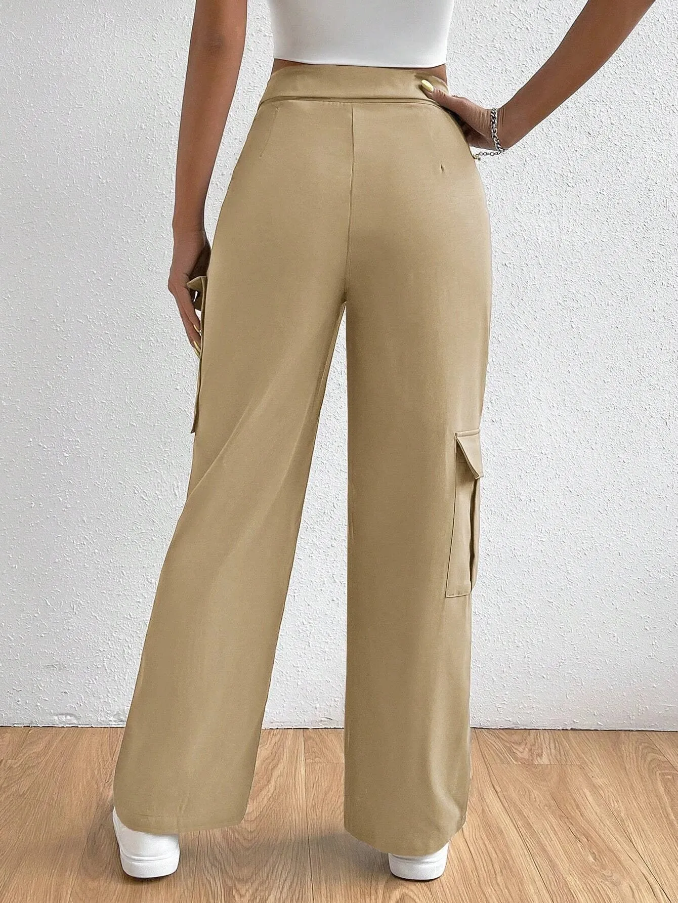 High Waist Regular Fit Cargo Pants