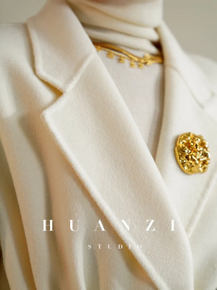 Huanzi high-definition Australian wool hand-sewn double-sided woolen short coat suit jacket- Pilia