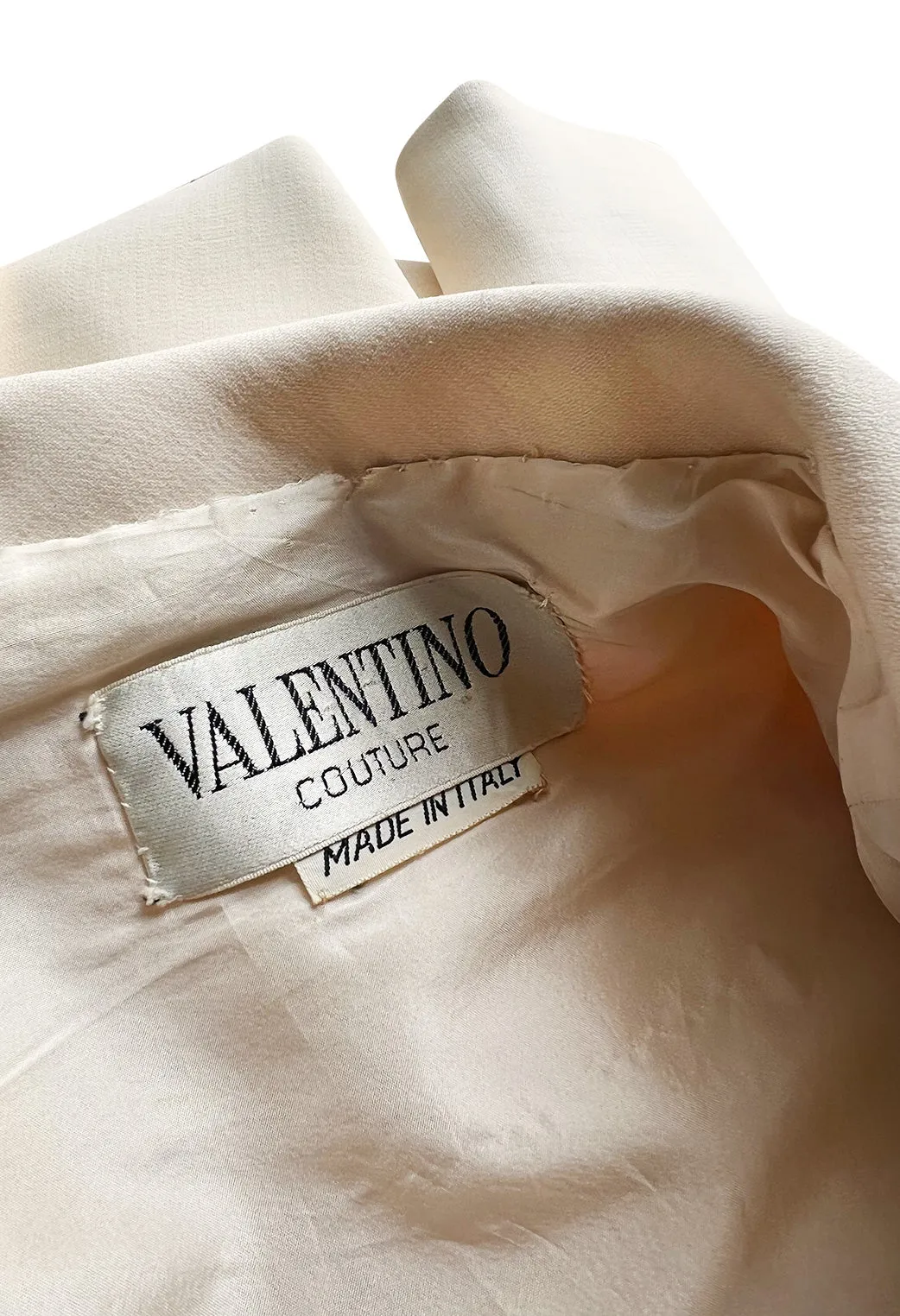 Important Spring 1970 Valentino Haute Couture Ivory Wool Coat w Intricate PinTuck Detailing