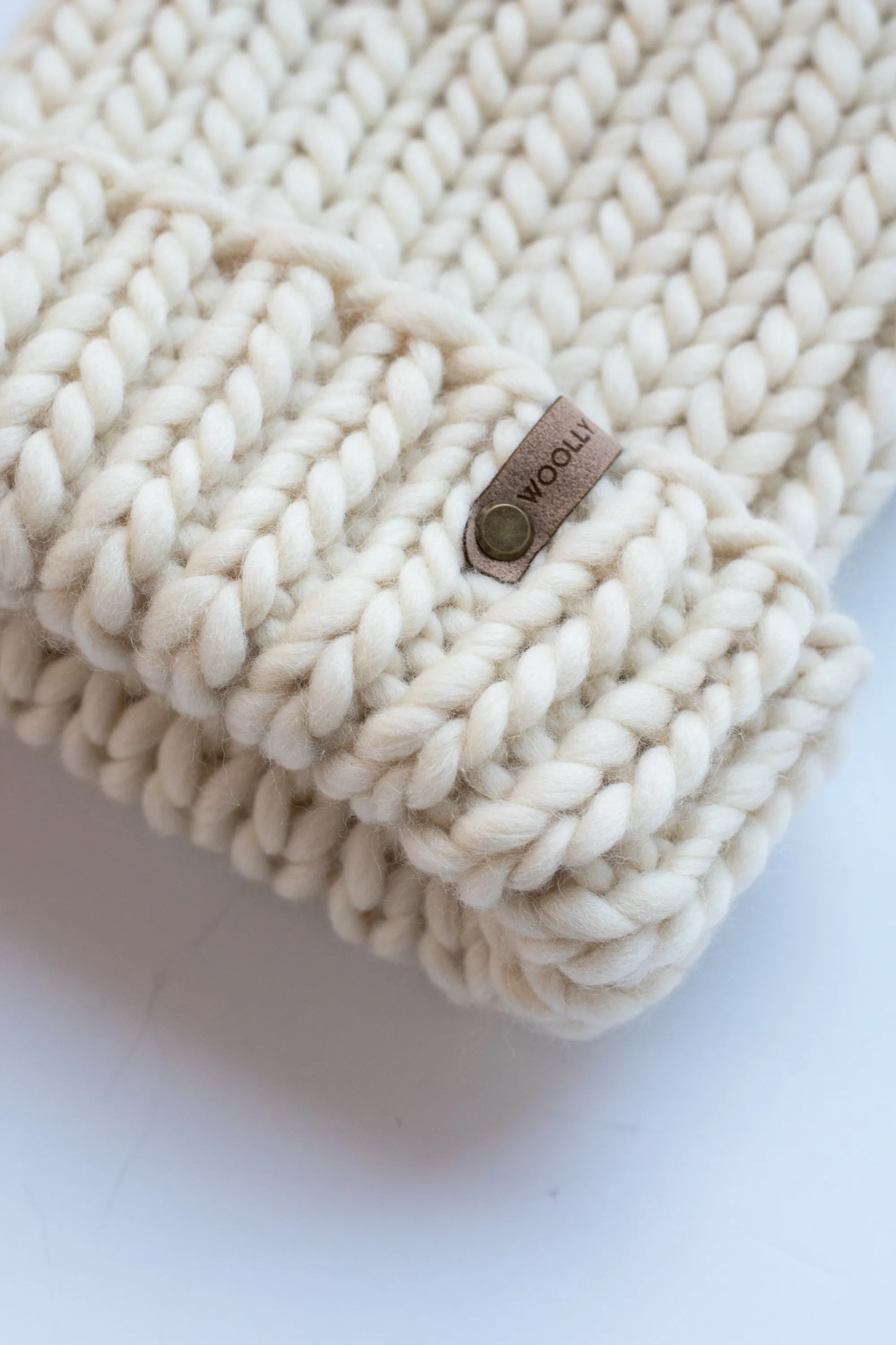 Ivory Peruvian Wool Ribbed Knit Hat