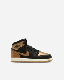 Jordan 1 Retro High OG 'Black and Gold' (Preschool)