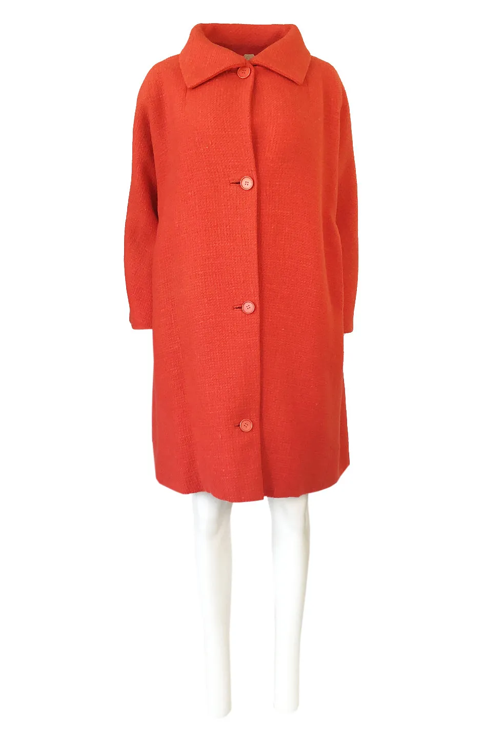 Late 1950s, Early 1960 Eisa by Cristóba Balenciaga Couture Orange Coat