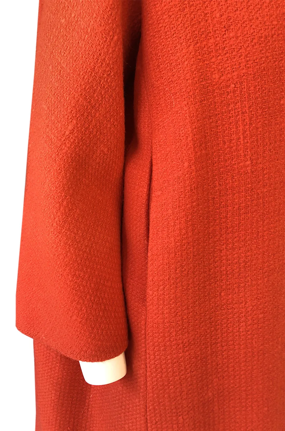 Late 1950s, Early 1960 Eisa by Cristóba Balenciaga Couture Orange Coat