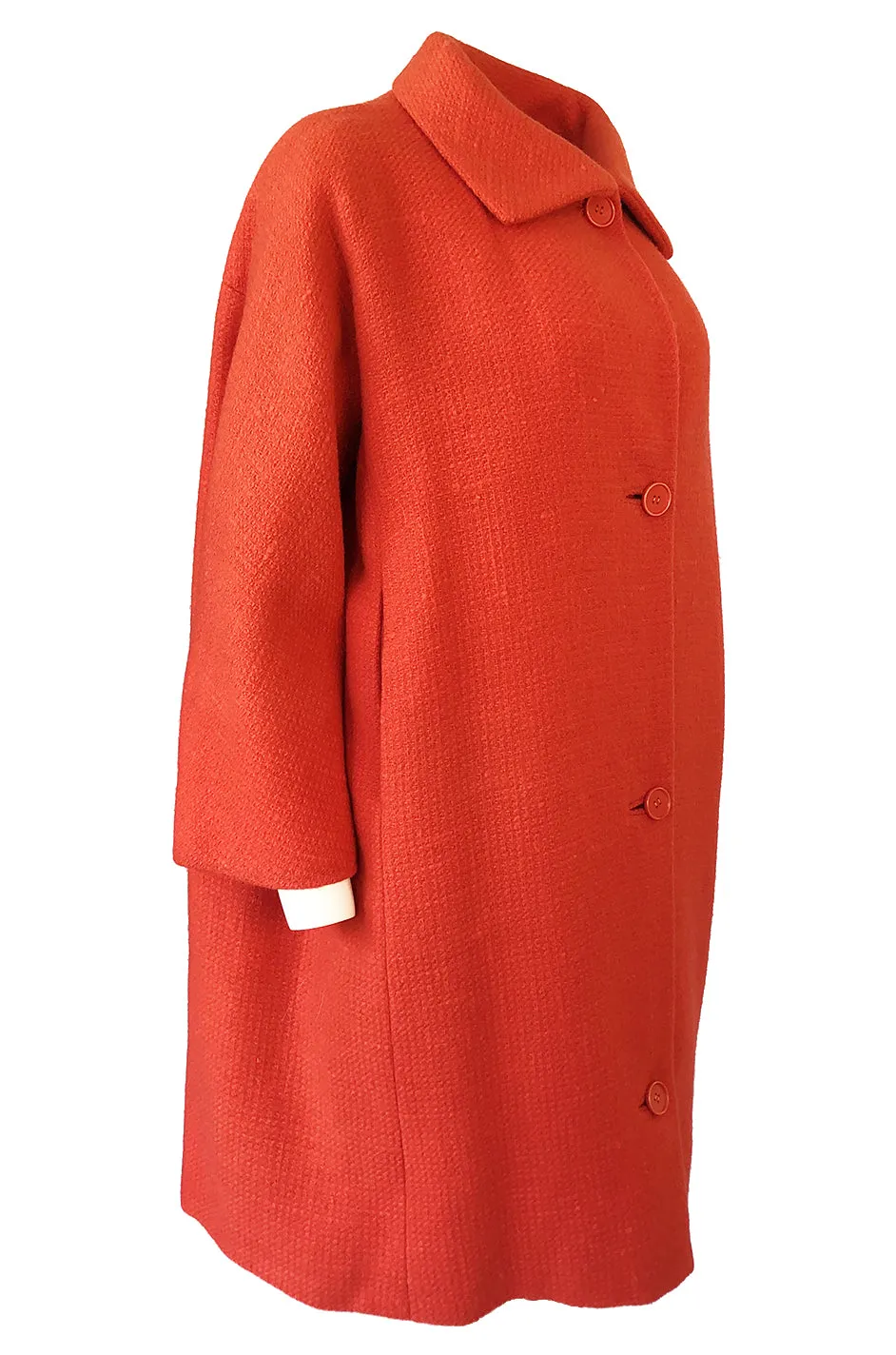 Late 1950s, Early 1960 Eisa by Cristóba Balenciaga Couture Orange Coat