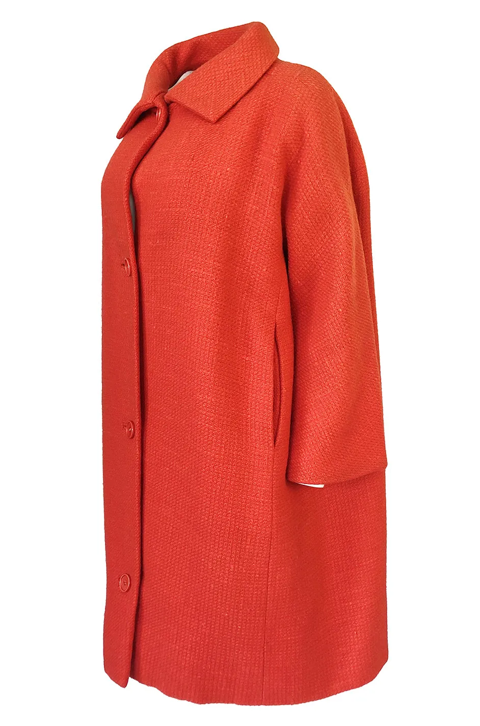 Late 1950s, Early 1960 Eisa by Cristóba Balenciaga Couture Orange Coat