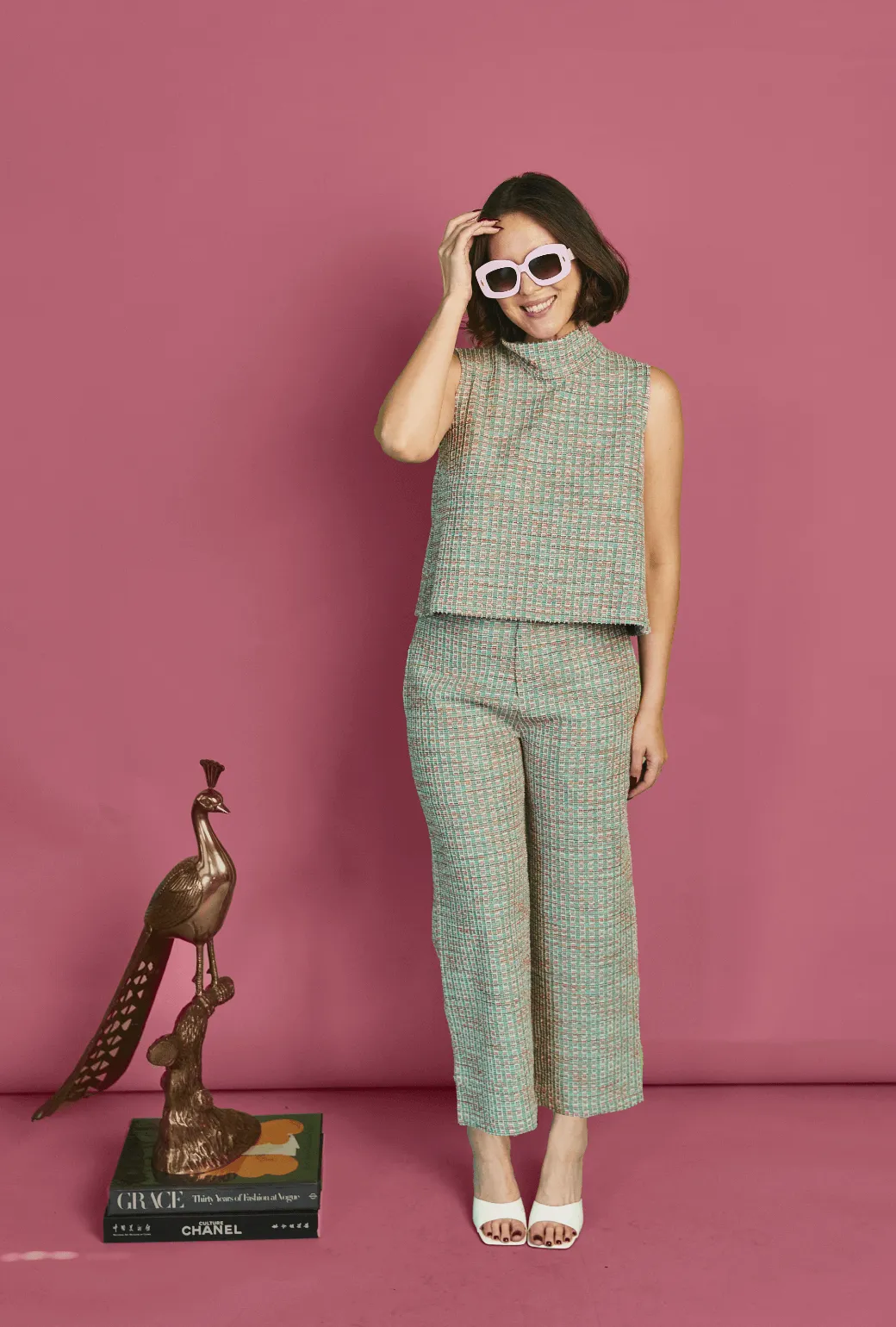 Le Culottes - Green and Pink Plaid Knit