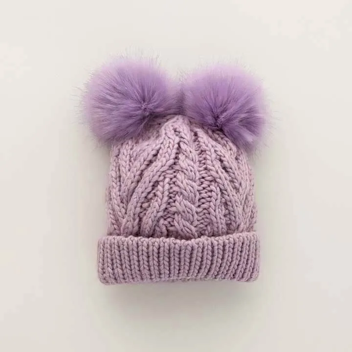 Lilac Fluffer Beanie Hat