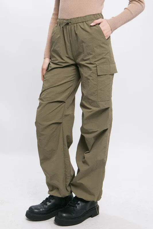 LOVE TREE Loose Fit Parachute Cargo Pants