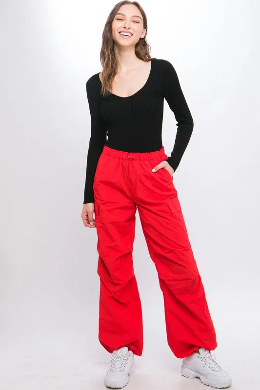 LOVE TREE Loose Fit Parachute Cargo Pants