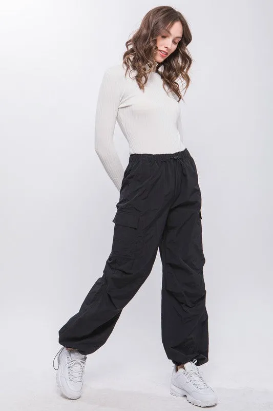 LOVE TREE Loose Fit Parachute Cargo Pants