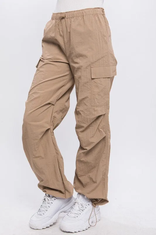 LOVE TREE Loose Fit Parachute Cargo Pants