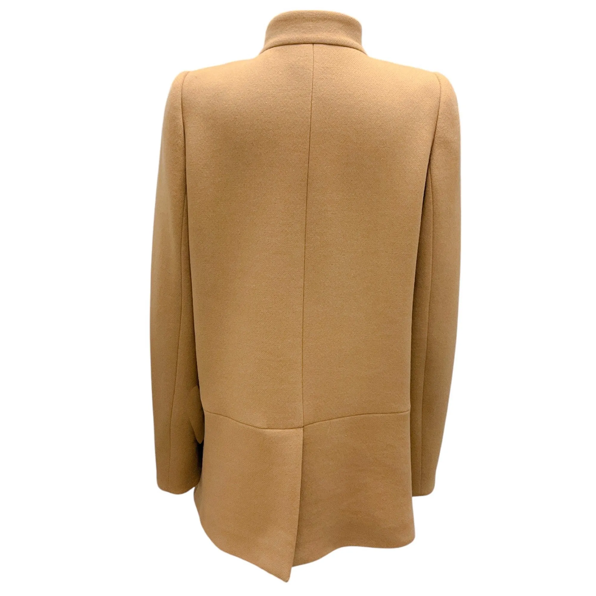 Mantu Tan Double Breasted Wool and Angora Coat