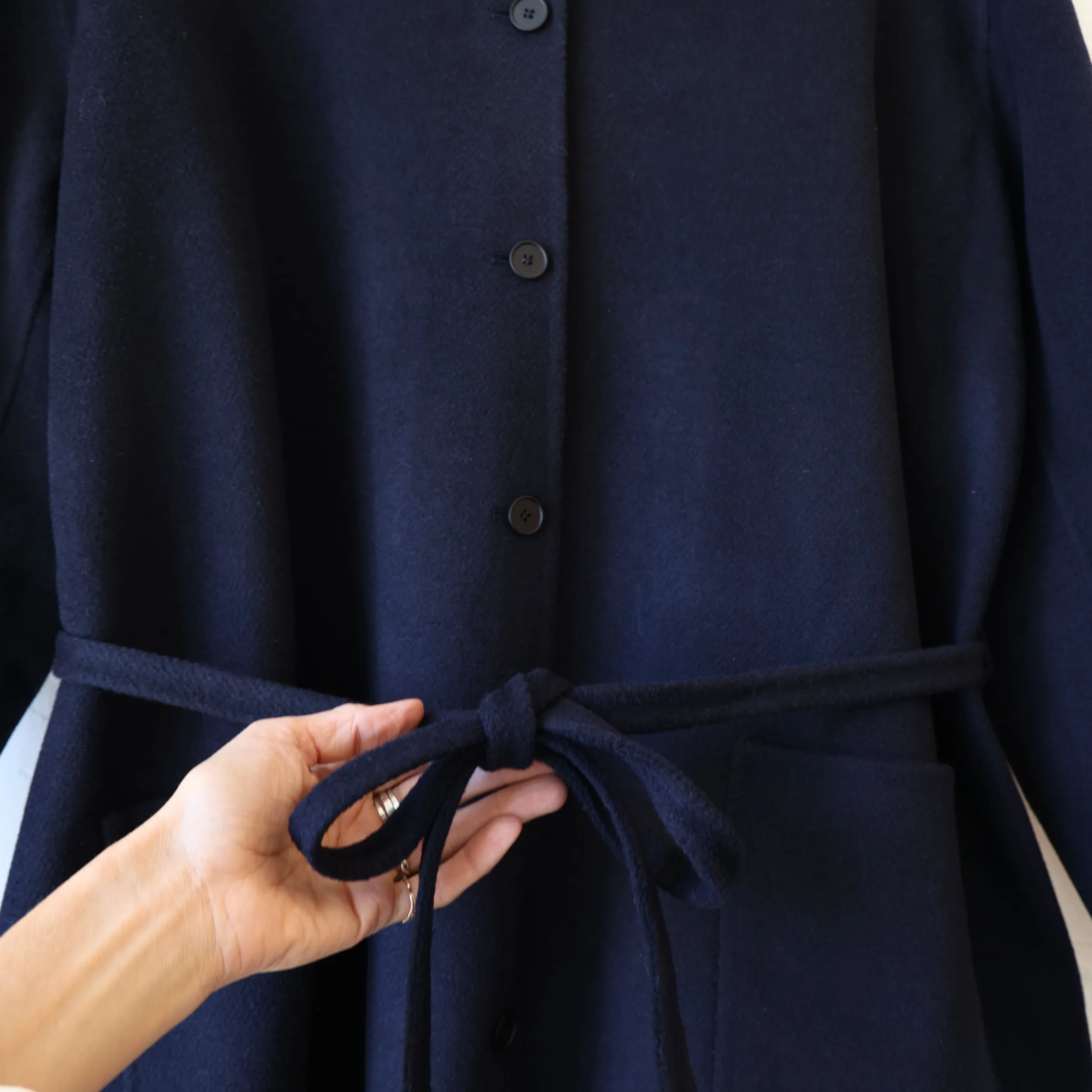 Manuelle Guibal Wool/Cashmere Coat - Navy