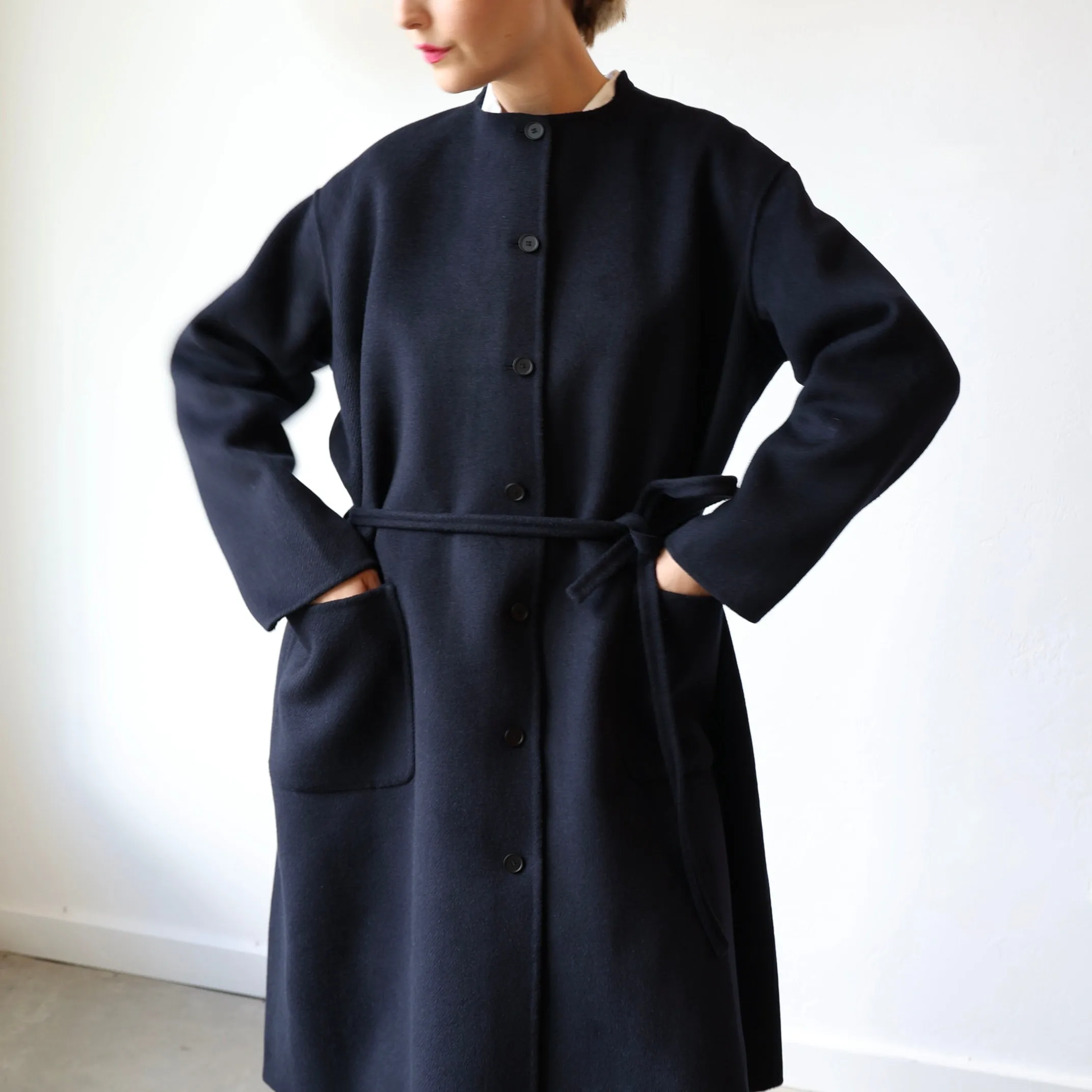 Manuelle Guibal Wool/Cashmere Coat - Navy