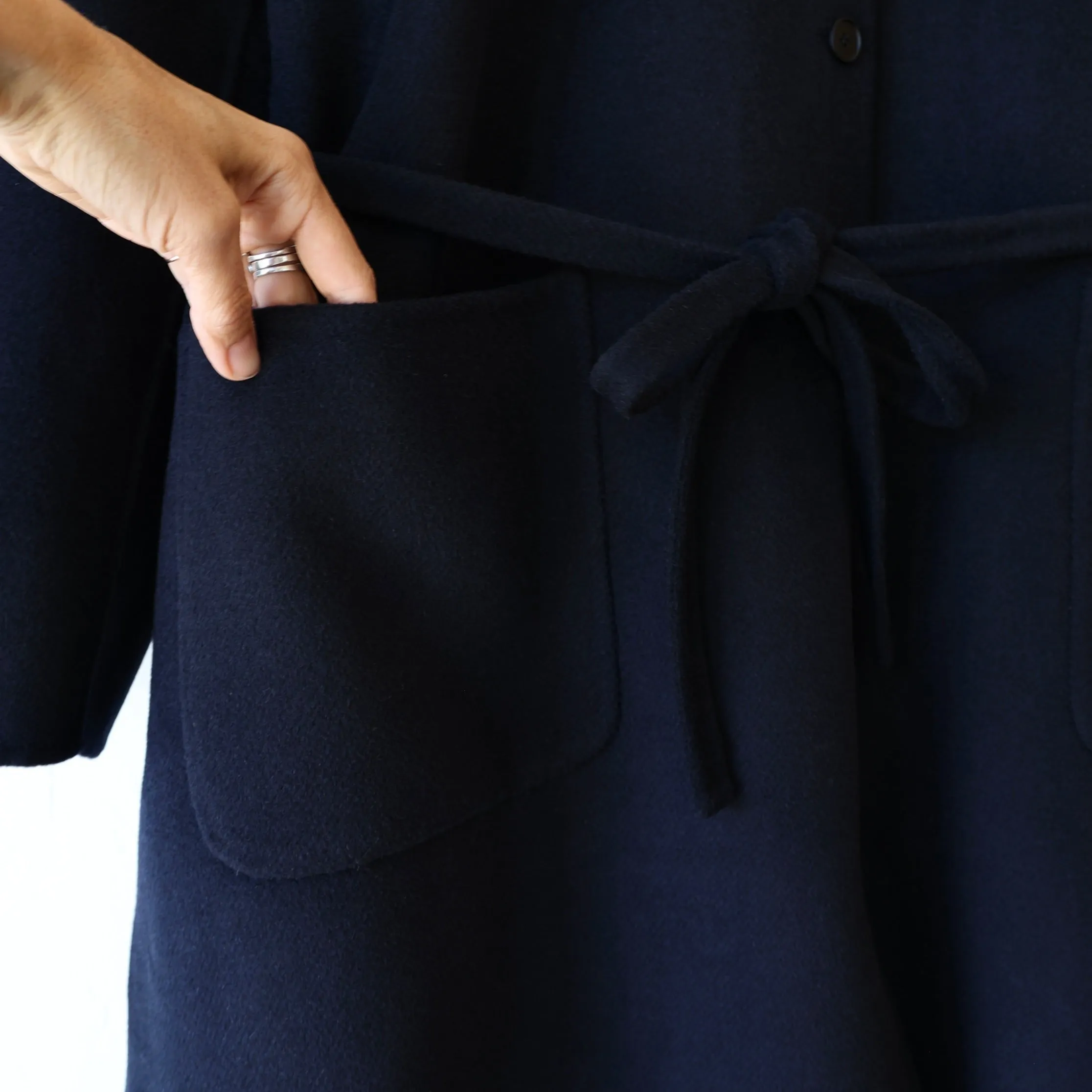 Manuelle Guibal Wool/Cashmere Coat - Navy