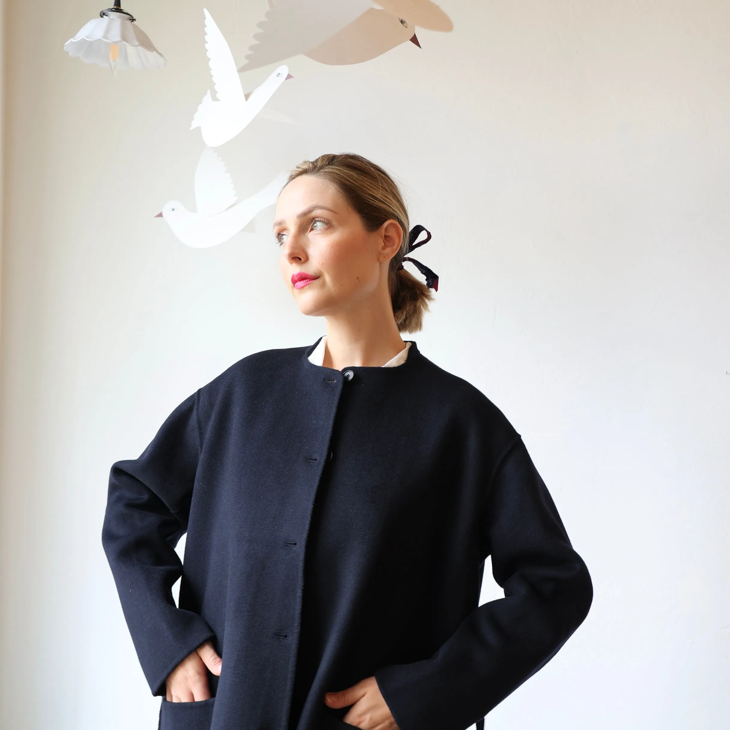 Manuelle Guibal Wool/Cashmere Coat - Navy