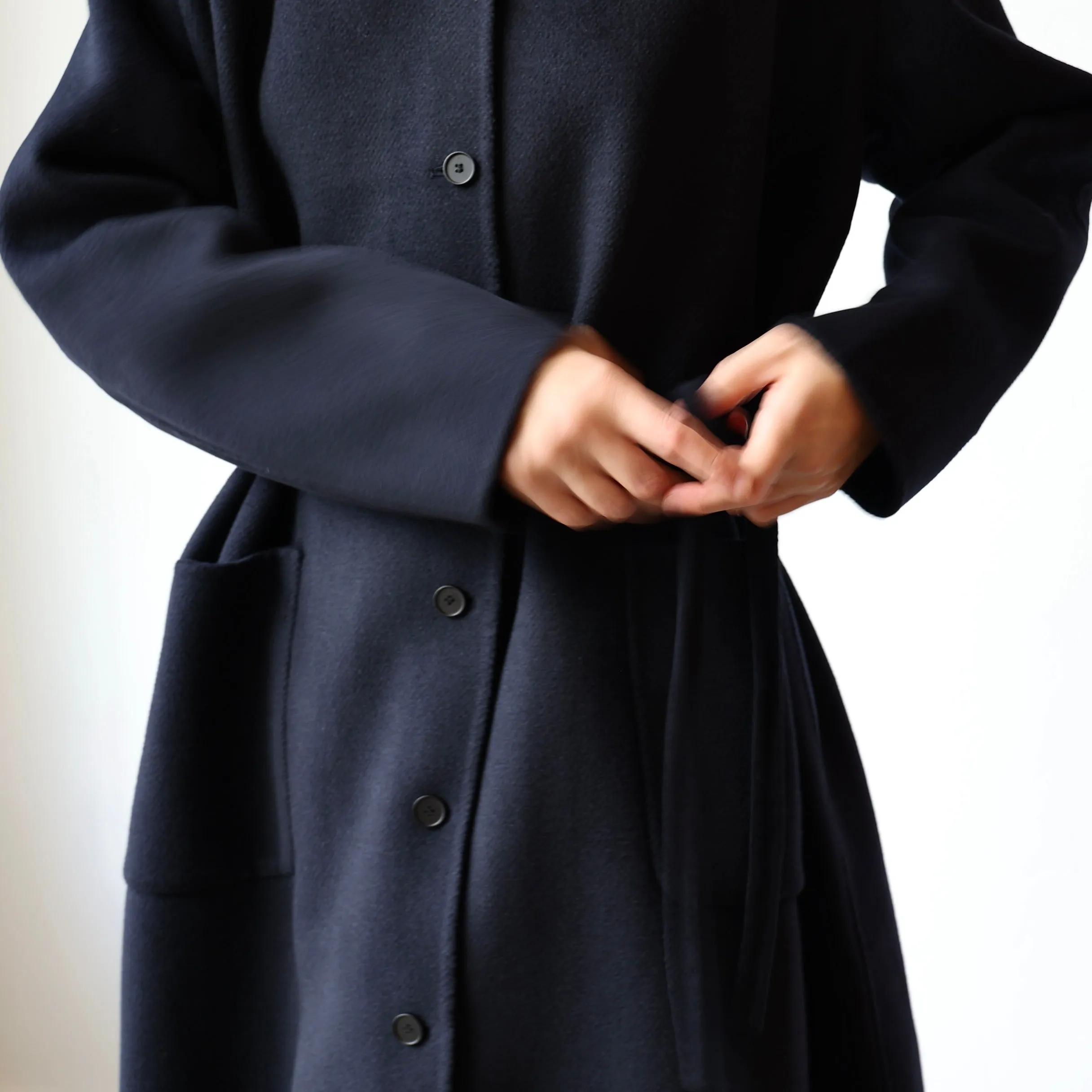 Manuelle Guibal Wool/Cashmere Coat - Navy