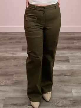 *NEW* RD Style | Carrie Asymmetrical Cargo Pocket Pant | Army Green