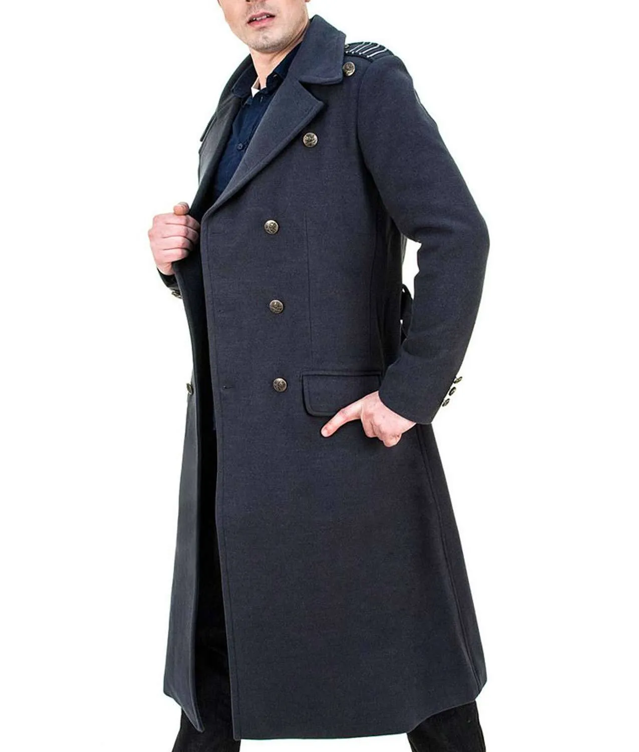 Nick E. Tarabay Black Wool Trench Coat