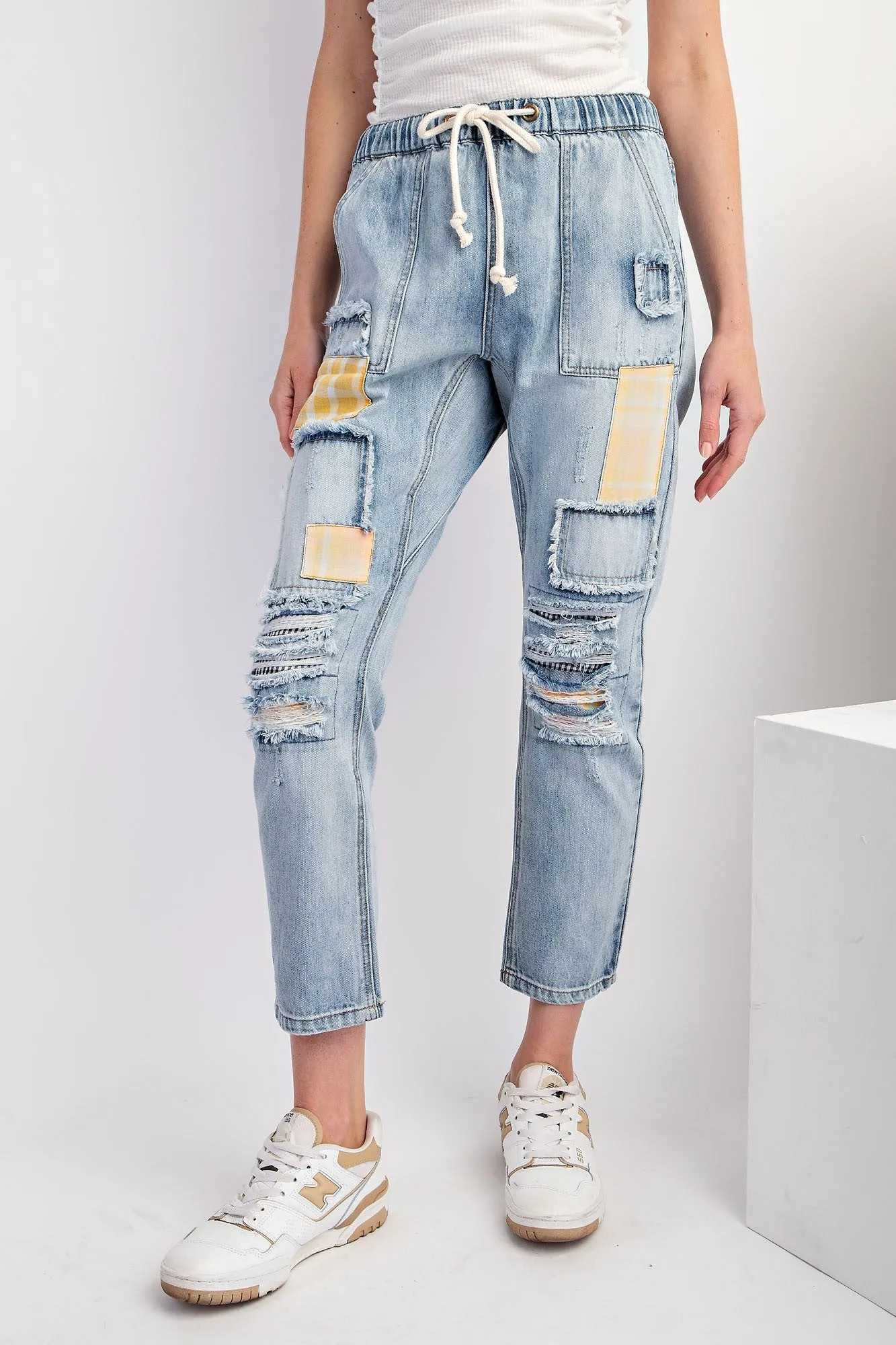 Patchwork Denim Pants (2 Options)