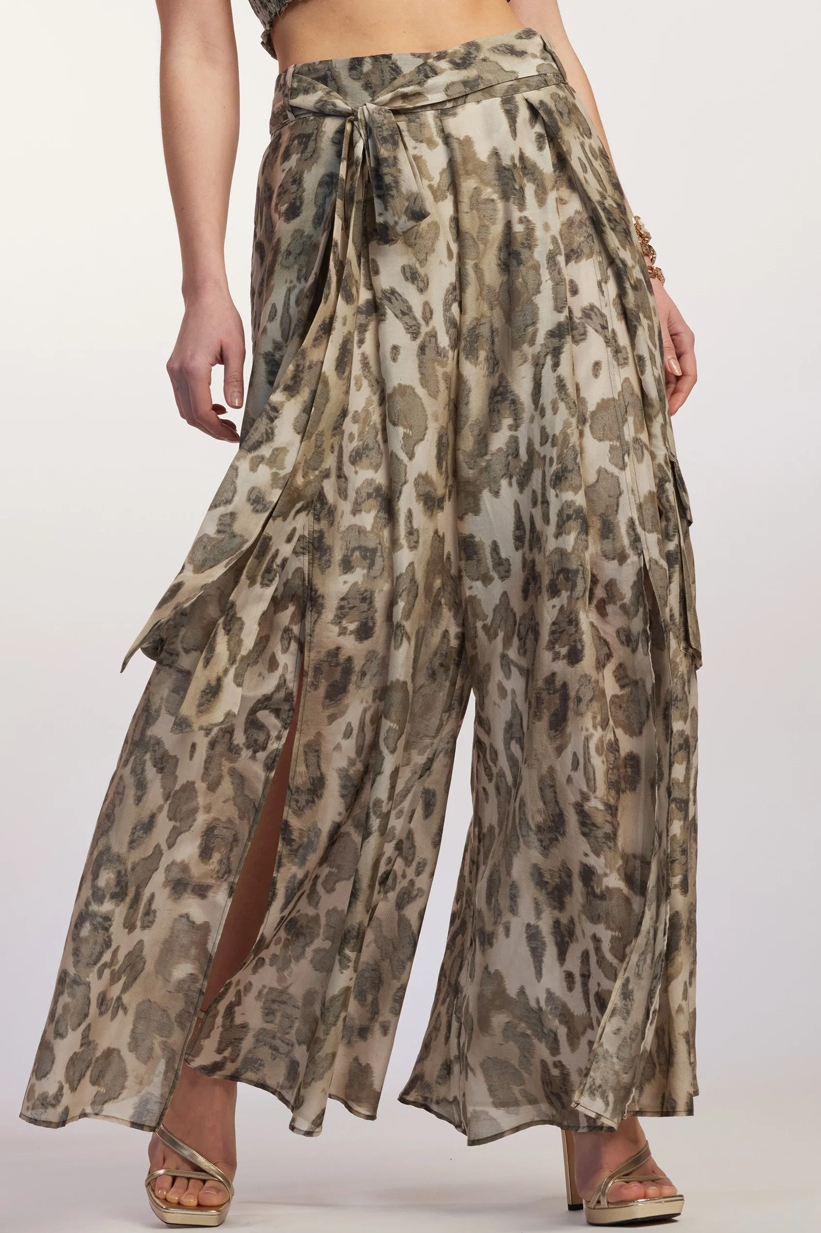 PAULA RYAN RELAXED Safari Cheetah Print Culotte - Cheetah