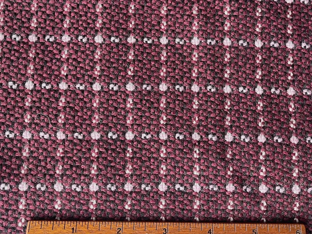 Plum & Pink Windowpane Check Wool Blend Tweed (Made in Italy)