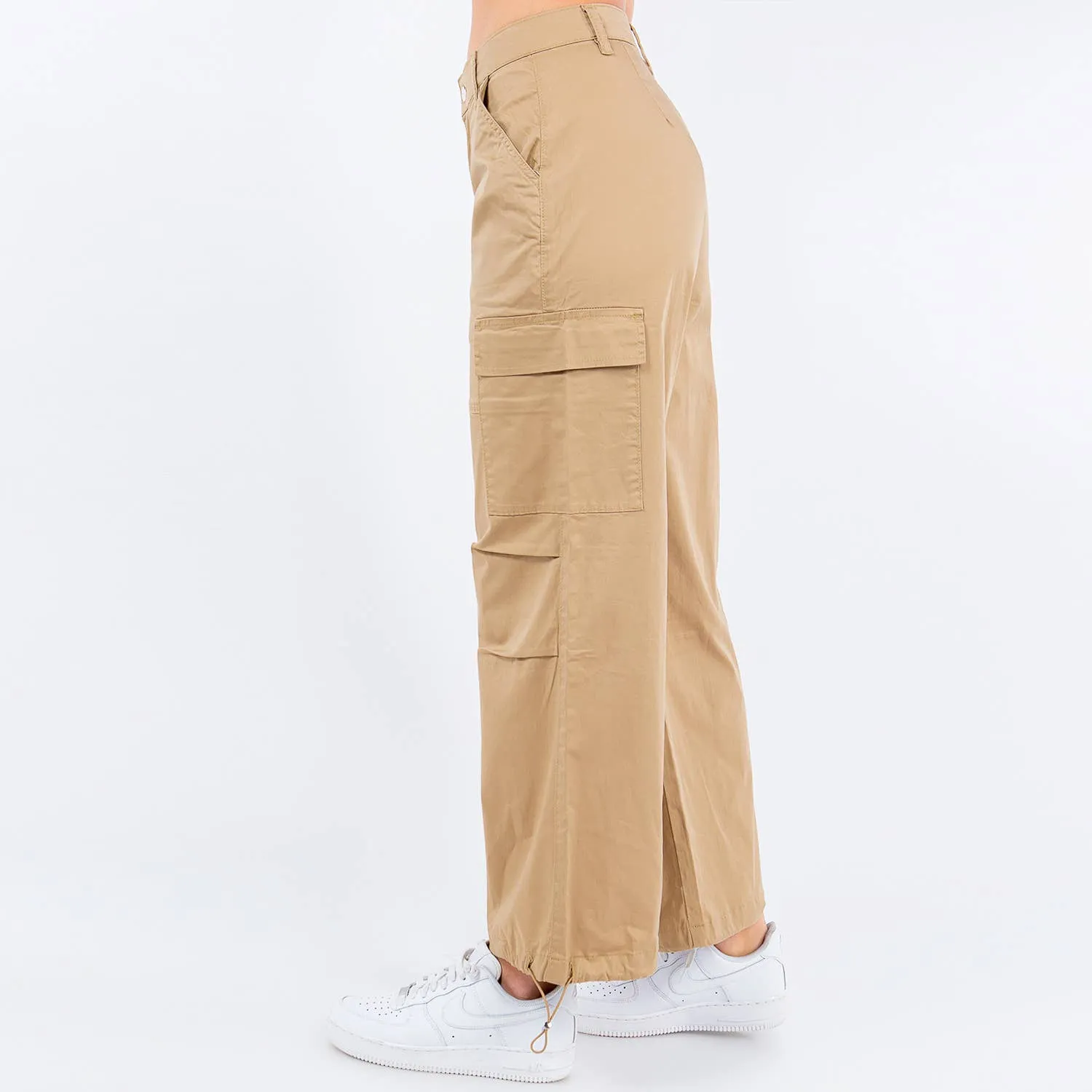 Plus Size High Waist Parachute Cargo Pants