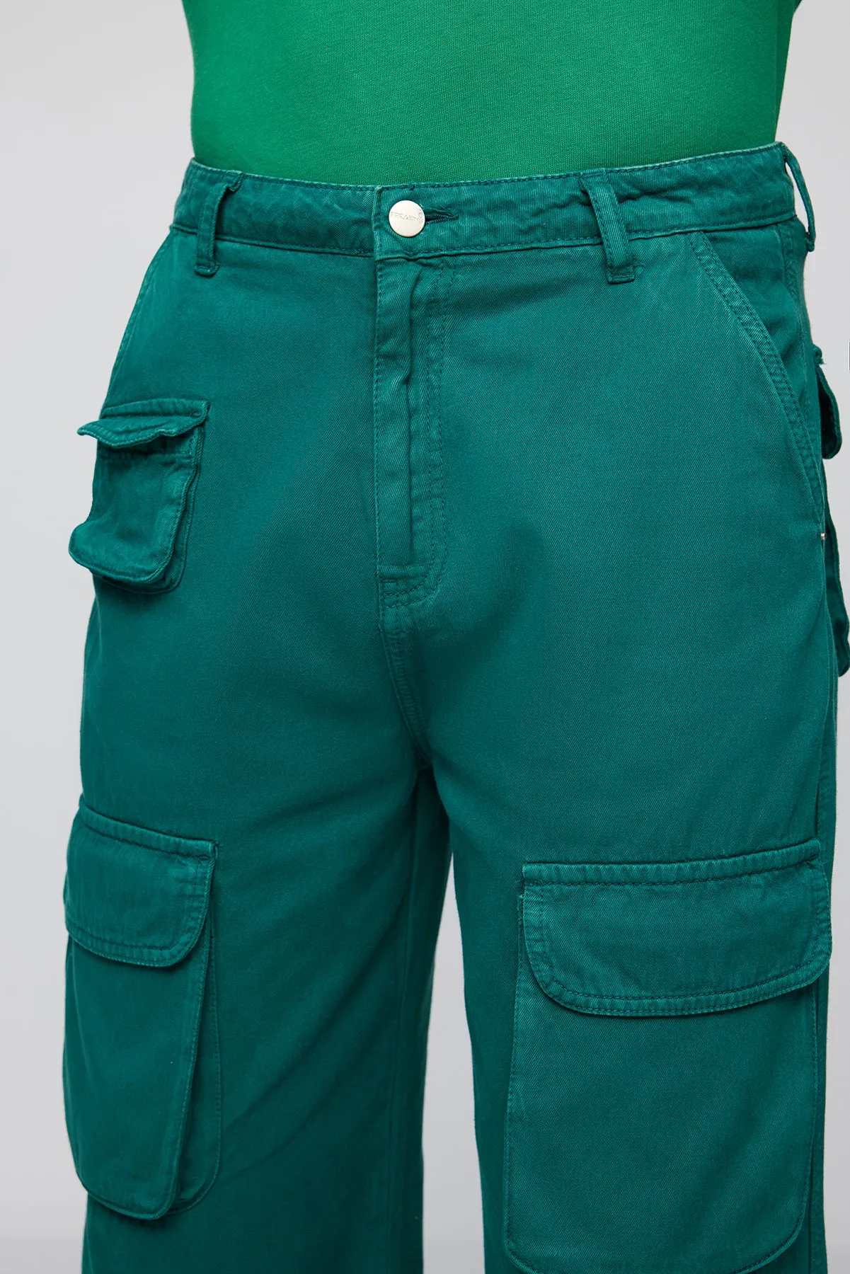 Rich Emerald Utility Men's Cargo Jeans