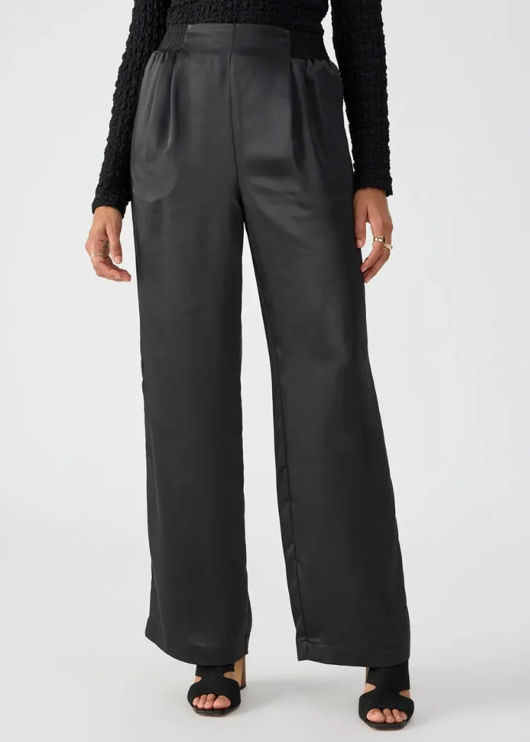 Sanctuary Gabriela Satin Pant - Black ***FINAL SALE***