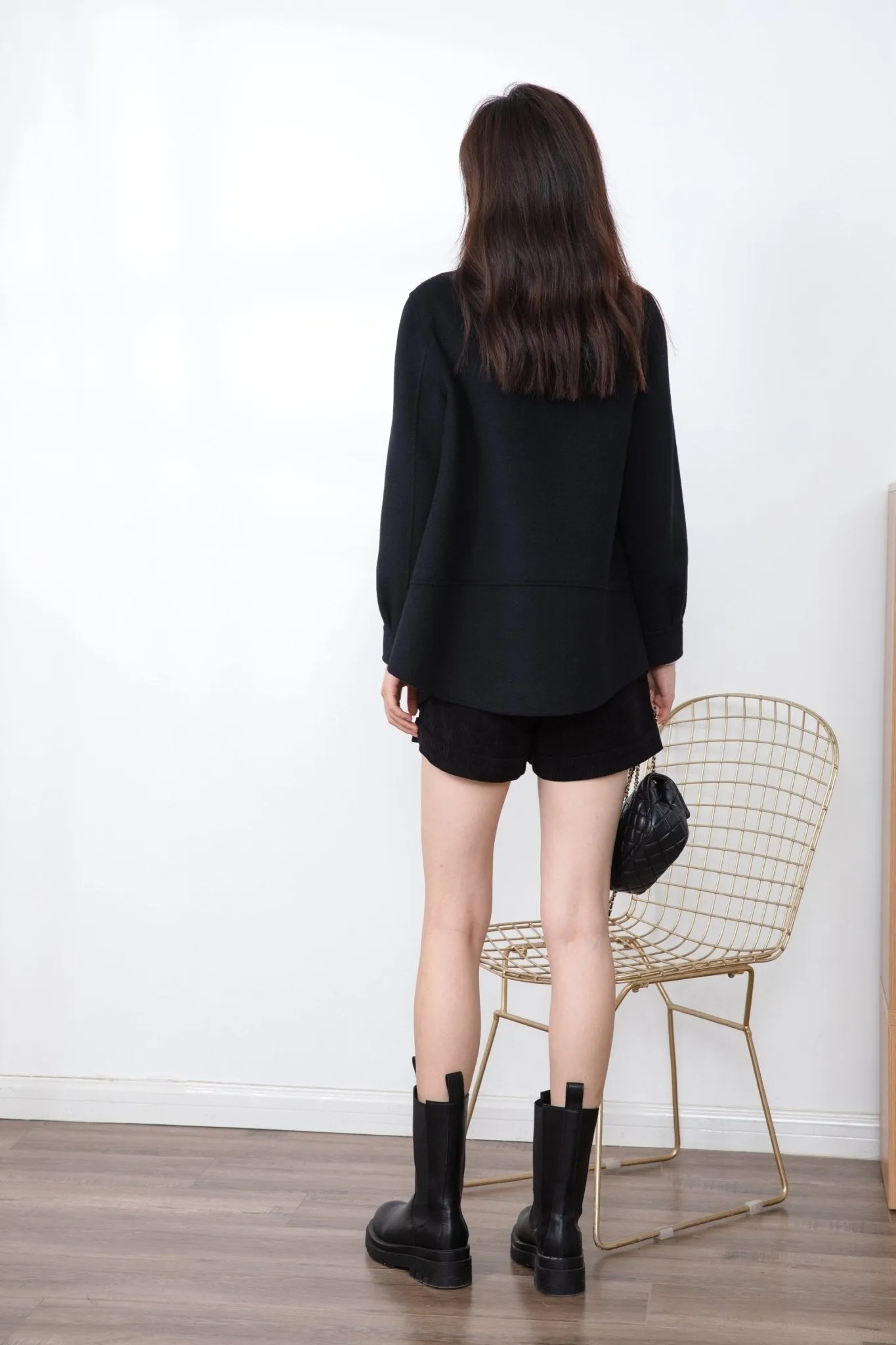 Shirt-style Reversible Wool Coat