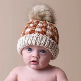 Sienna Buffalo Check Pom Pom Beanie Hat Baby & Kids