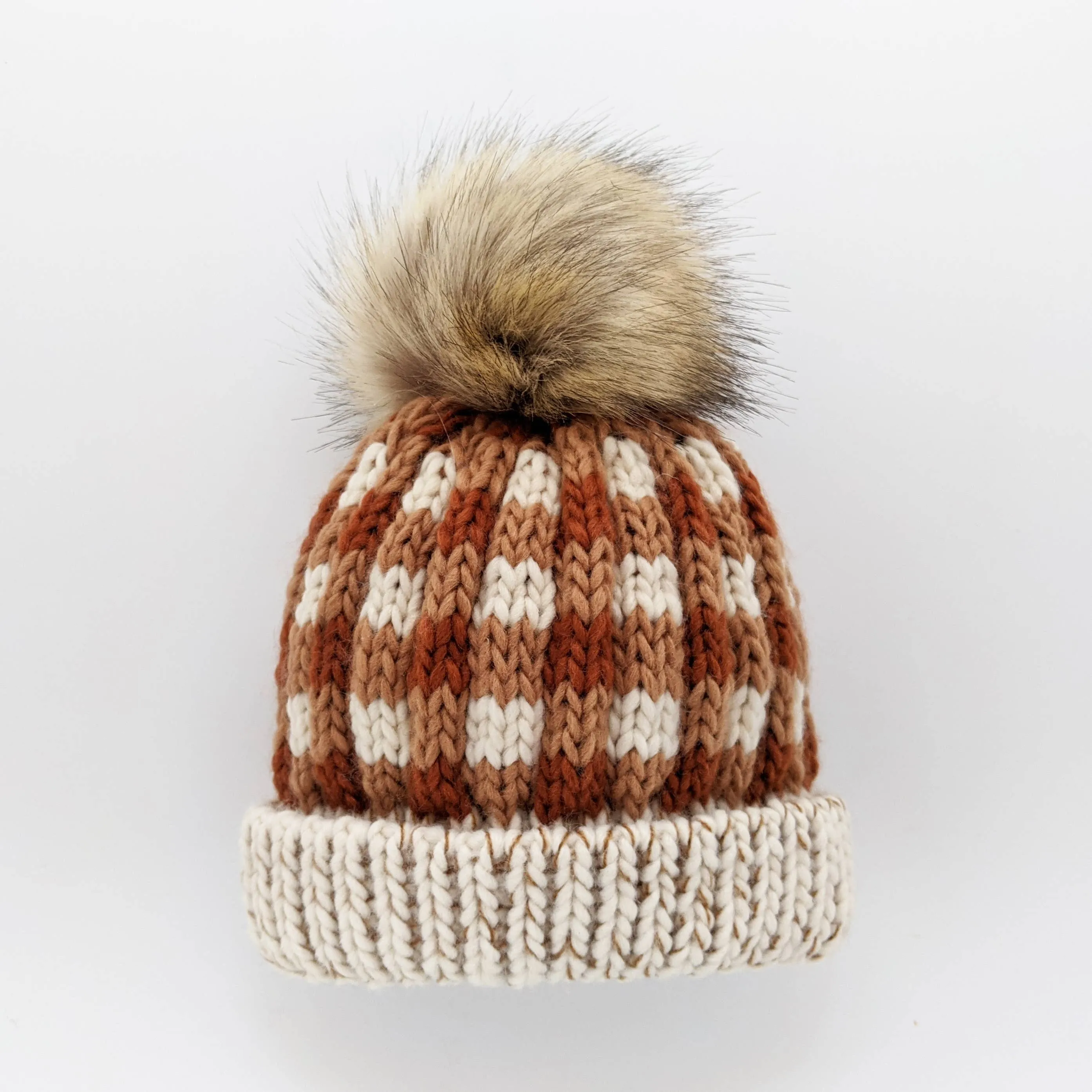 Sienna Buffalo Check Pom Pom Beanie Hat Baby & Kids