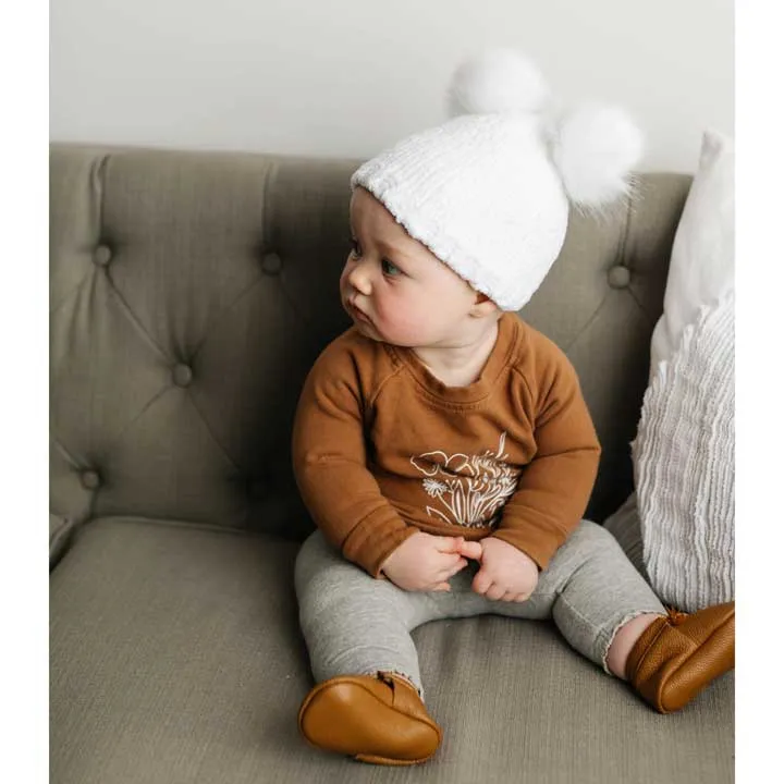 Snowy White Chenille Beanie Hat for Babies, Toddlers & Kids