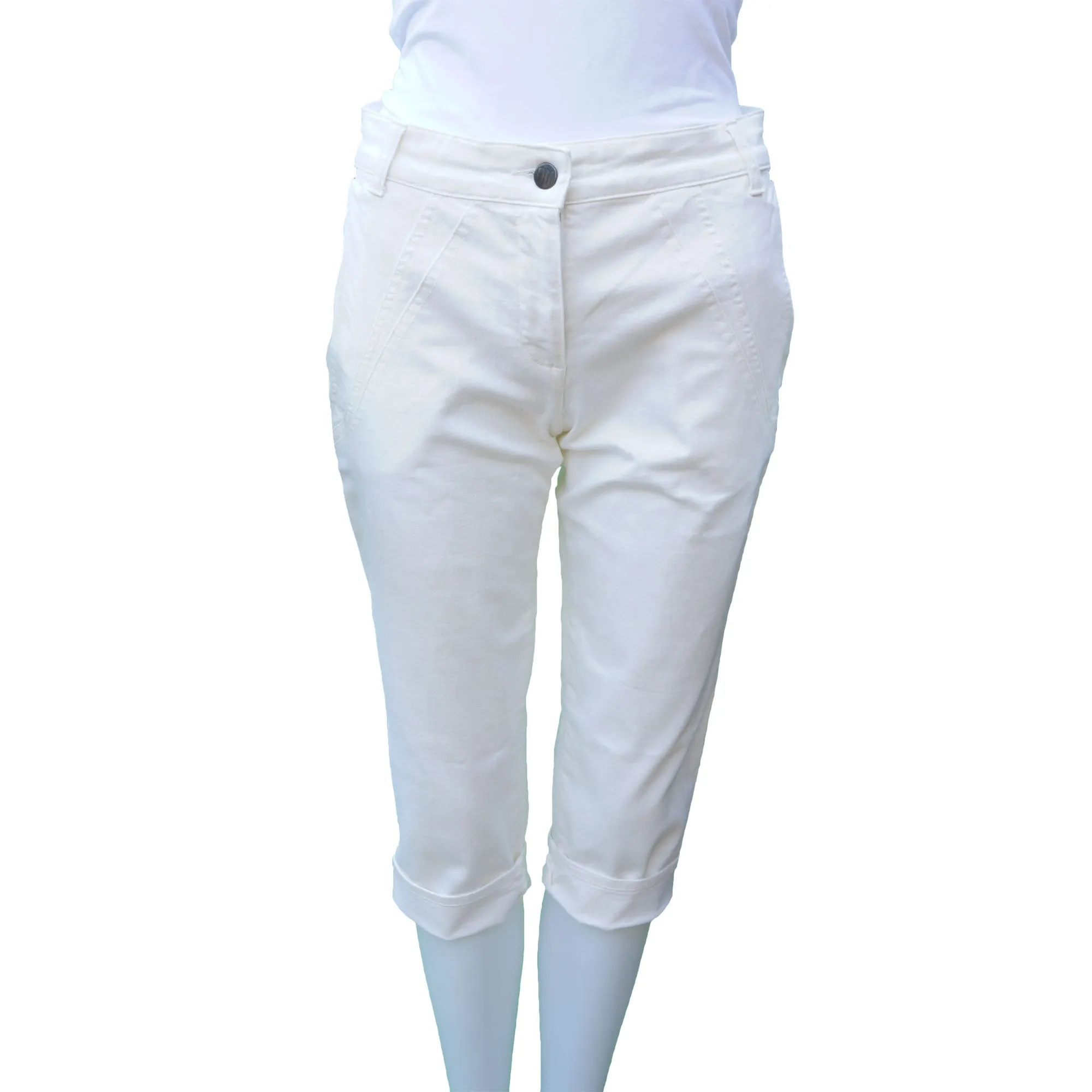 Stella McCartney Ivory Cargo Cropped Pant