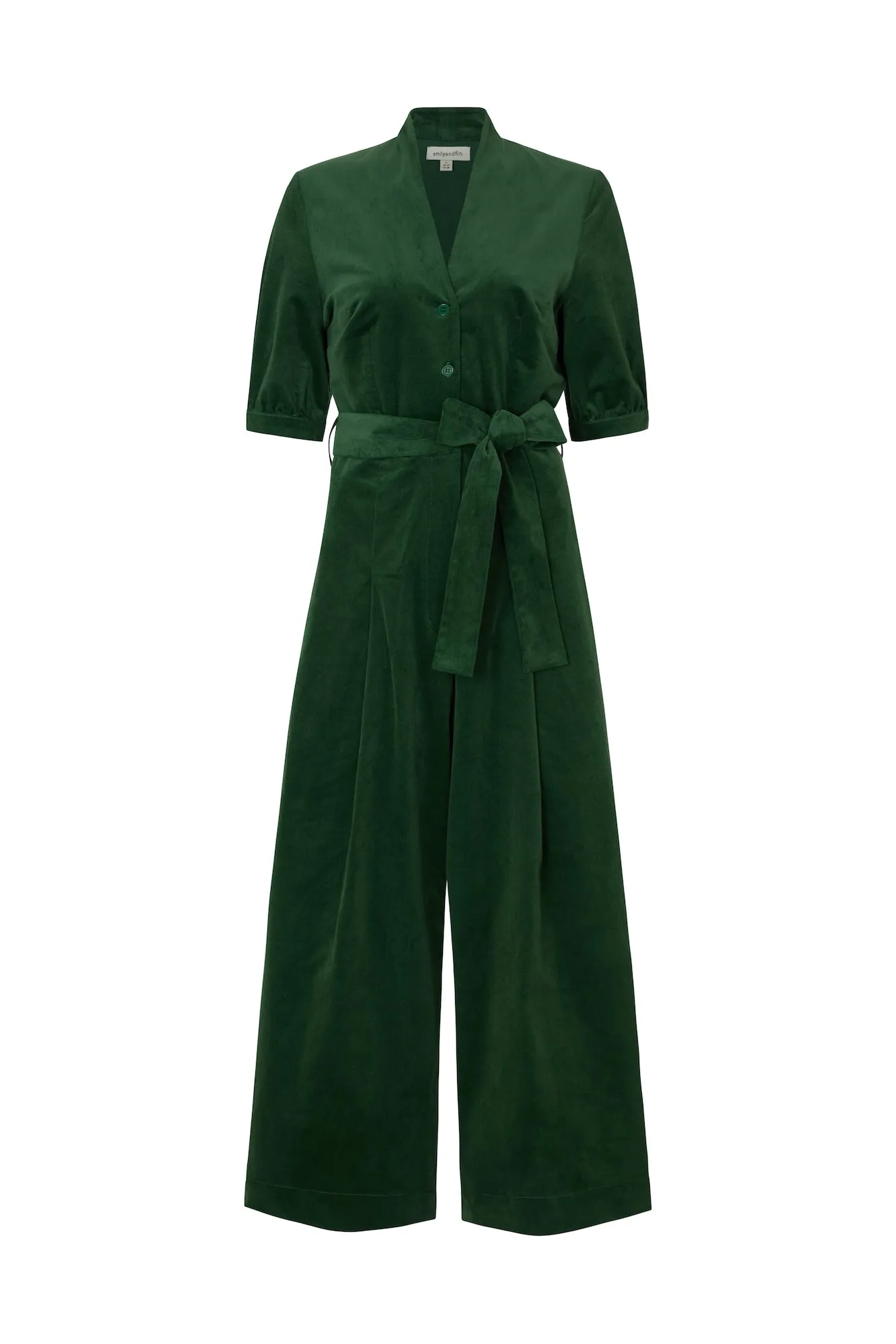 Stella Needlecord Forest Green Jumpsuit