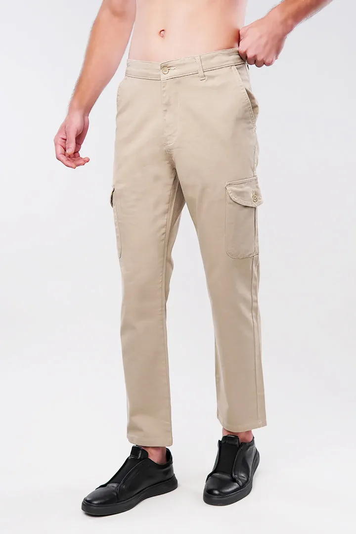 Straight Cargo Pants - Beige