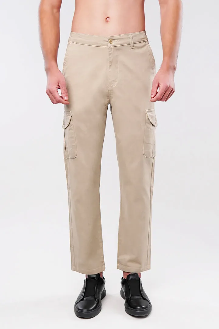 Straight Cargo Pants - Beige