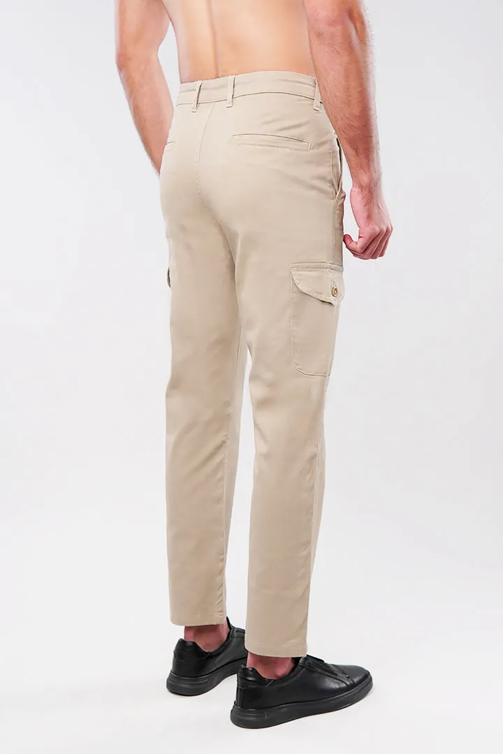 Straight Cargo Pants - Beige